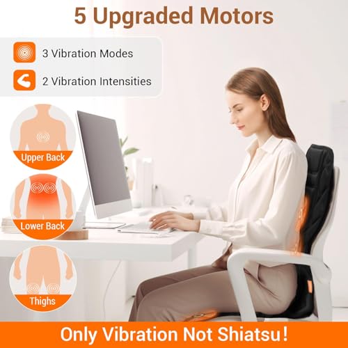 CARSHION Back Massager with Heat,Heated Seat Cover Cushion - color: Black