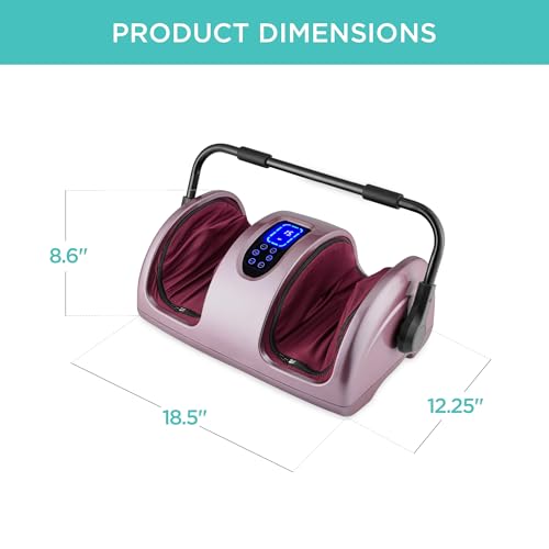 Best Choice Products Shiatsu Foot Massager with Heat for Plantar Fasciitis & Neuropathy, Kneading Foot & Calf Massager with Remote, 360° Adjustable Handle, Rolling & Compression Massage - Rose - color: Rose
