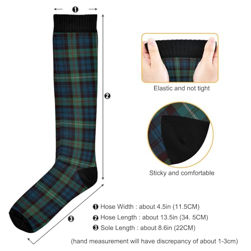 JUNZAN Buffalo Plaid Red Black Knee High Socks Compression Socks for Women Men Kid for Running Sports Nurse - color: Blue Black Plaid