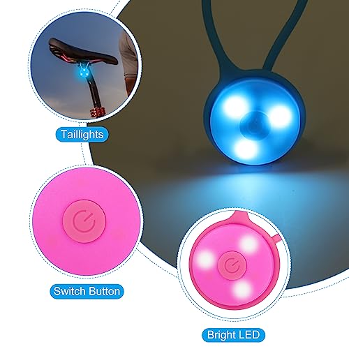 PATIKIL LED Running Light, Silicone Rope Bike Safety Light Running Lights for Runners, Cycling - color: Pink