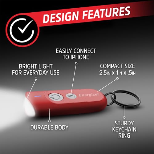 Energizer Find Me Keychain Light, Apple Find My Bluetooth Tracker, Red - color: Red