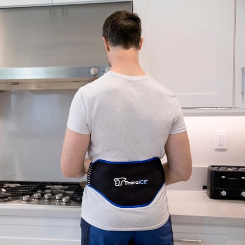 TheraICE Ice Pack Back Brace for Lower Back Pain, Hot or Cold Therapy Back Pain Relief Products for Lower Lumbar, Sciatic Nerve, Herniated Disc (2 Pack) - style: 2 Pack