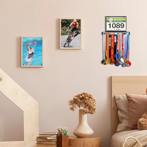Race Bib & Medal Display Hanger – 40+ Medals, 100 Bibs, Bib Holder