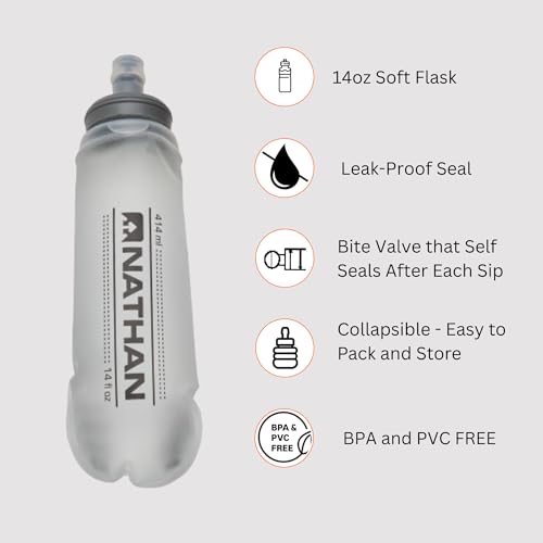 Nathan Pinnacle Featherlite 1.5L Hydration Vest for Running – Ultra-Lightweight, Compression-Fit with Hydrapak Soft Flask - size: Large-X-Large, style: Charcoal/Reflective Silver