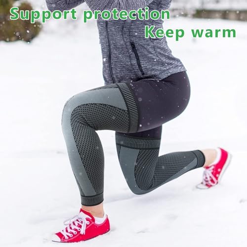 beister Full Leg Compression Sleeve, Long Knee Brace Pair for Adults - color: Black, size: XX-Large