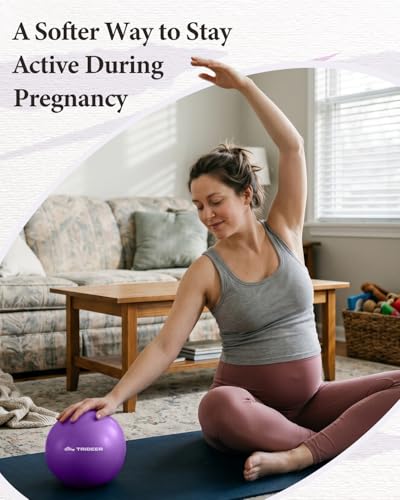 Trideer 9 Inch Pilates Ball with Inflation Straw, Small Exercise Yoga Ball - color: Purple