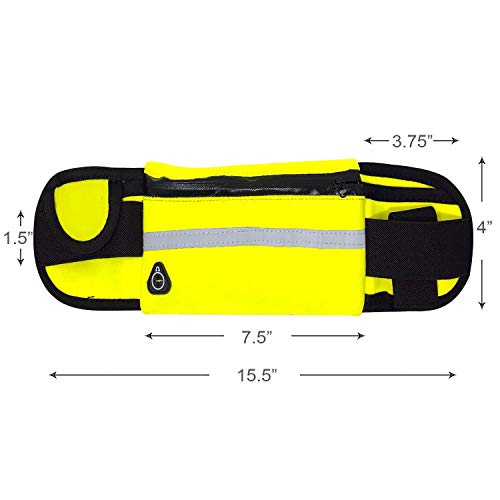 allydrew Adjustable Neoprene Running Belt, Waterproof Fanny Pack, Workout Pouch for Running Jogging Hiking, Yellow - color: Yellow
