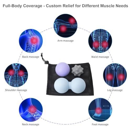 Silicone Massage Ball Set, Peanut, Lacrosse & Spiky Massage Balls - style: Peanut Ball Set