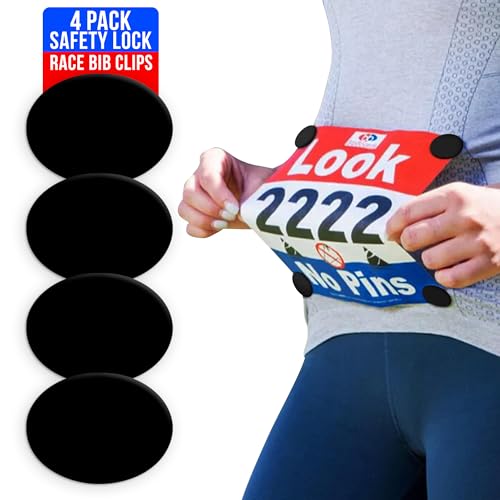 BibBoards bibSNAPS Race Bib Clips, Solid Black, 4 Pack - color: Solid Black