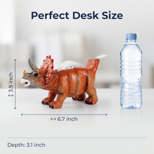 Triceratops Dinosaur Tape Dispenser Resin Heavy Duty Cute Desk Stationery