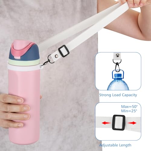 Accmor Water Bottle Strap Compatible with Owala Freesip Sway 30 oz 40 oz and Owala Freesip 24 oz 32 oz 40 oz, Adjustable Portable Water Bottle Handle Strap for Owala - color: white