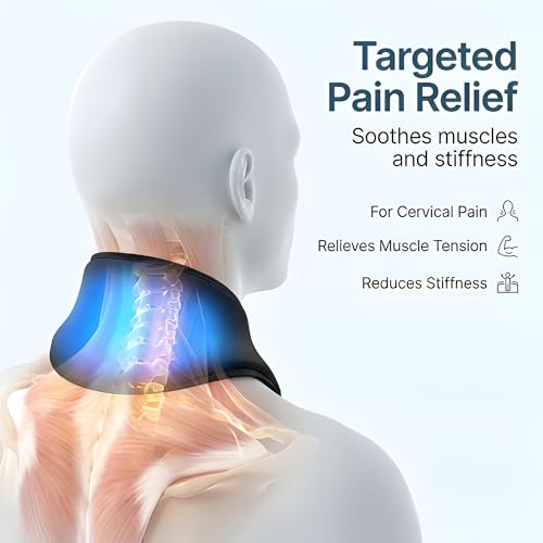 Heated Neck Wrap for Pain Relief – Microwavable Neck Heating Pad for Cervical Pain, Hot & Cold Therapy Neck Pillow, Microwave Heat Pack for Sore Muscles & Stiff Neck