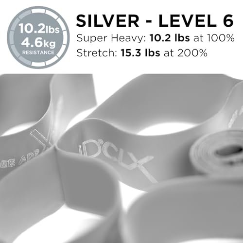 THERABAND CLX Resistance Band with Loops, 5-Foot Band - color: Level 6 / Super Heavy - Silver