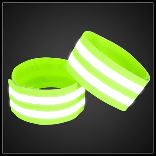 8pcs Reflective Bands for Arm Reflective Armbands High Visibility Night Cycling Riding Reflector Tape Straps Bracelet Green Durable Material
