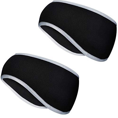 Geyoga 2Pcs Winter Running Ear Warmer Headband for Women Men - color: Black