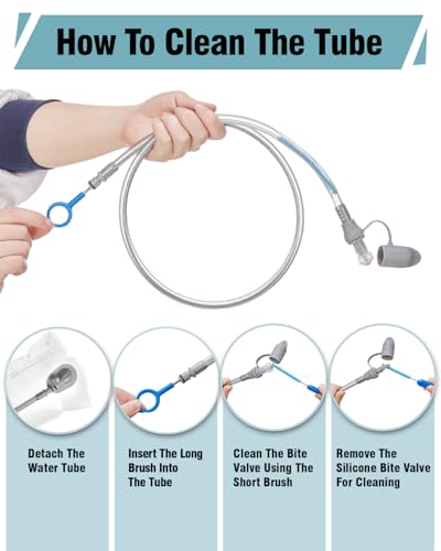 Zelvot 2L-3L Hydration Bladder Kit, 6 in1 Water Bladder with Cleaning Kit - color: Blue, size: 2L + Cleaning Kit