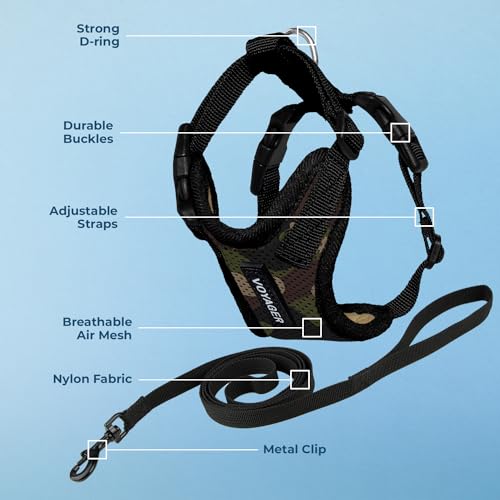 Voyager Escape-Proof Step-in Harness & Leash - Army/Black Trim, XXXS - color: Army/Black Trim, size: XXXS (Chest: 10.5 - 13")