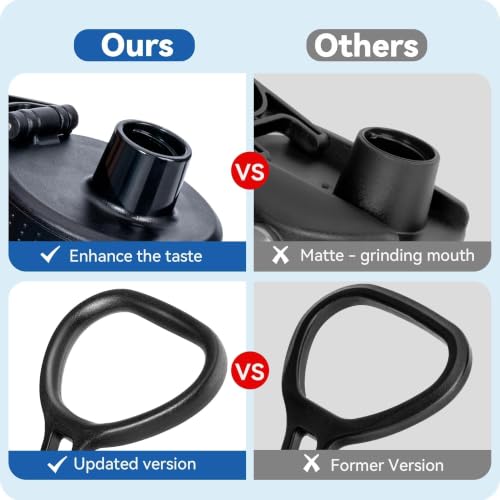 Spout Lid for Hydro Flask 12 16 18 20 32 40 64oz Wide Mouth Bottle - color: Black 2 pack