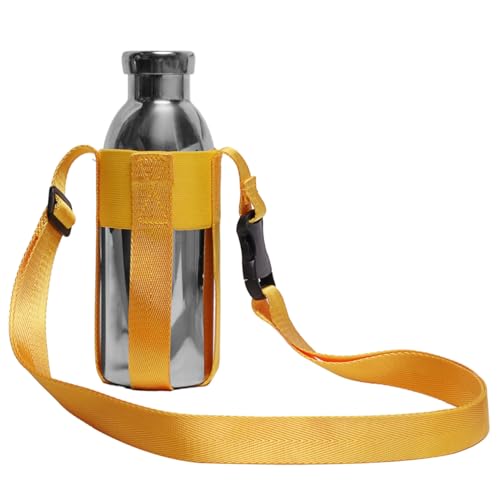 Water Bottle strap,Simple&Adjustable Crossbody strap(Bottle Excluded) - color: Yellow12-32oz