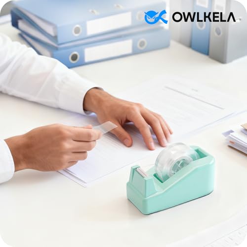 OWLKELA Lightweight Desktop Tape Dispenser, Green, 1 Pack - color: Green, size: 1 Pcs