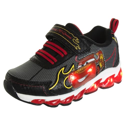Disney Pixar Cars Boys Black/Red Lighted Sneaker (Toddler/Little Kid) - color: Red/Black/Yellow, size: 12 Little Kid