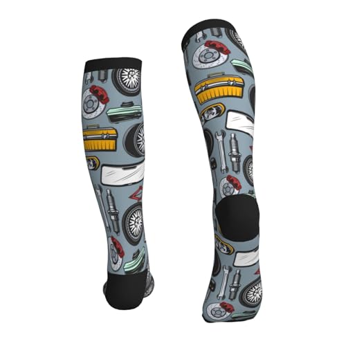 Compression Socks Circulation 15-20 Mmhg Knee High - color: Car Mechanic