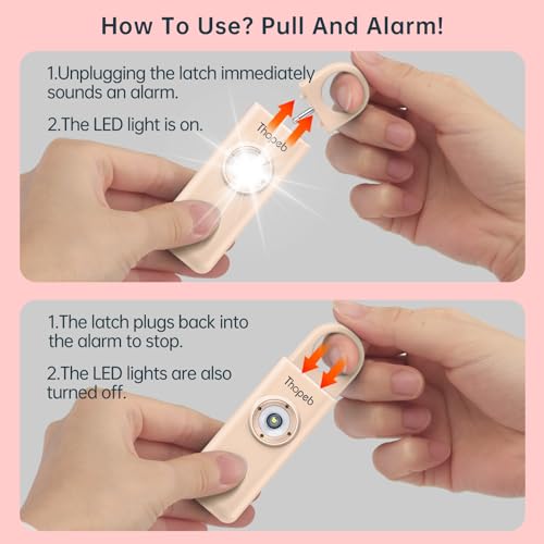 Thopeb Personal Safety Alarm for Women – Superior Loud Siren & SOS Strobe - color: Metallic Rose