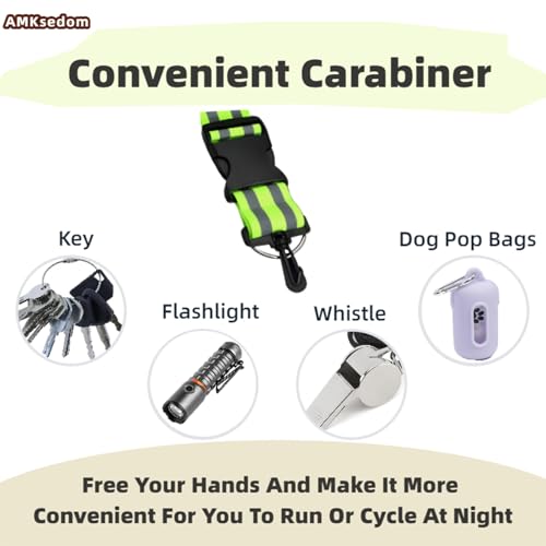 2 Pcs Reflective Belt Sash Walking Gear, High Visibility Safety Running Gear, Night Walking Safety Gear for Men Women Kids Night Dog Walking Gear - color: Green