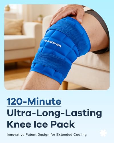 Knee Ice Pack Wrap for Pain Relief, 120-Min Long-Lasting & No Condensation