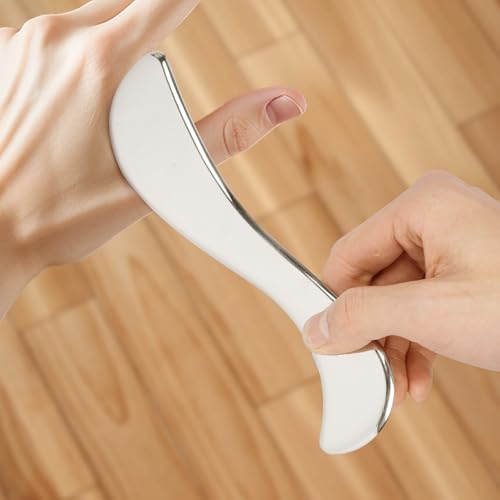 8 in 1 Stainless Steel Gua Sha Muscle Scraper Massage Tool Set IASTM Tools Portable Scraping Tool Physical Therapy Great Soft Tissue Mobilization with Carrying Case - size: 8 Piece Set