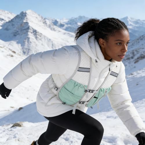Hydration Backpack Lightweight Running Vest for Women Men with 500ml Soft Flask Hiking Daypack - color: Aqua Vest Only