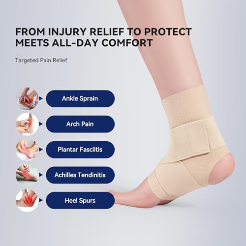 JOMVD Elastic Ankle Brace for Women&Men - Thin Lightweight Silky Compression Sleeves with Wraps for Plantar Fasciitis Sprained Ankle Injury Relief, Sports, X-Large