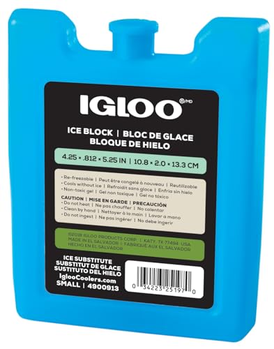 Igloo Maxcold Ice Blocks, Reusable Ice Packs for Coolers, Freezer Pack, Cold Packs for Coolers, Long Lasting Ice Blocks - color: Small