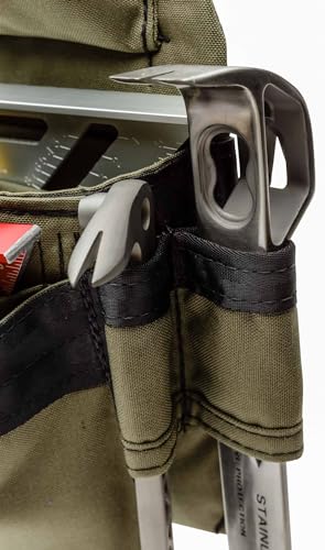 The Diamondback Eagle Tool Pouch - Modular Utility Pouch for 4" Tool Belts - Ideal Carpenter & Electrician Tool Pouch for Nuts, Punches & Fasteners - style: Ranger Green - Left Side