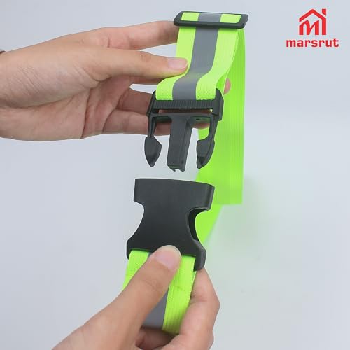 5 Pcs Reflective Belt or Sash, PT Belts Lights for Running At Night Safety Visibility Adjustable Lightweight Vest Waist Glow Straps for Cycling Walking Fit Women Men Kid (Black Blue Pink Green Orange)