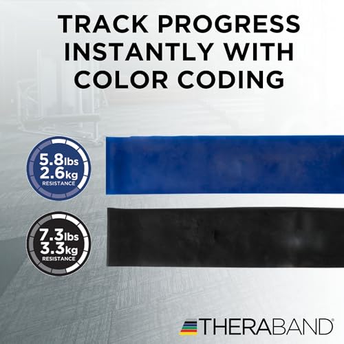 THERABAND Resistance Bands Set, Elastic Bands for Exercise & Physical Therapy, Strength Training for Upper & Lower Body Fitness - size: Advanced - 2 Pack, style: Latex