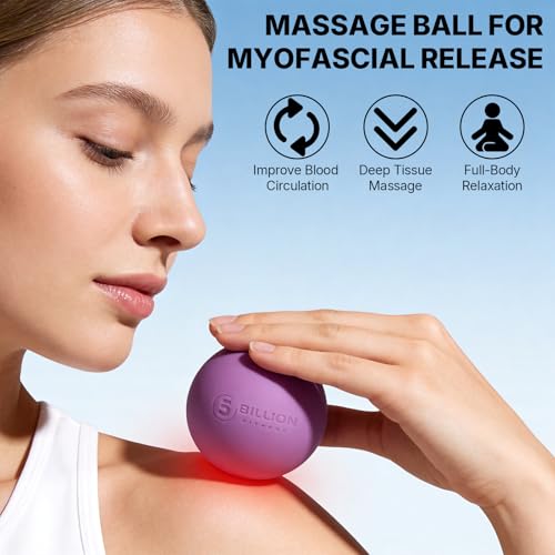 5BILLION FITNESS 2 Pack Massage Lacrosse Ball Set Deep Tissue Massage Balls - color: Blue-purple
