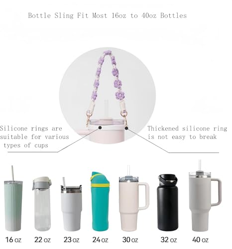 Outman Sport Water Bottle Handle Strap Holder Sling Cup Handle - color: Daisy Pink