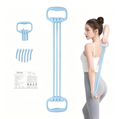 6 Gear Adjustable Resistance Bands with Handles 15-90LBS Home Gym - color: blue