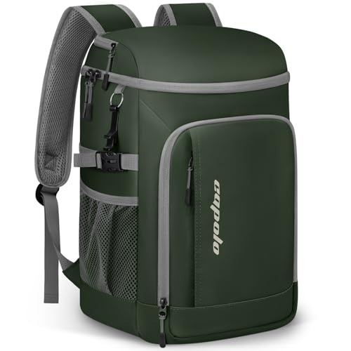 Capolo Cooler Backpack Insulated Leak Proof for Women Men Soft Cooler Bag - color: Leather Green, size: 36 Cans
