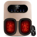 KNQZE Shiatsu Foot Massager with Heat & Compression, LCD Touch Panel, Gifts - color: Gold