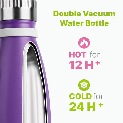 9 oz Stainless Steel Water Bottle,Double Wall Vacuum Insulated - color: Purple-Royal Blue, size: 9 Ounces