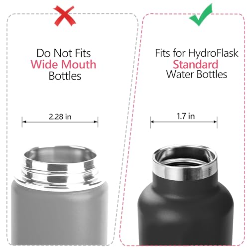 EIPOSAU Auto Flip Lid for Hydro Flask Standard Mouth Bottle, Spout lid for HydroFlask Narrow Mouth Bottle, Replacement Lid with Button Lock - color: Pink