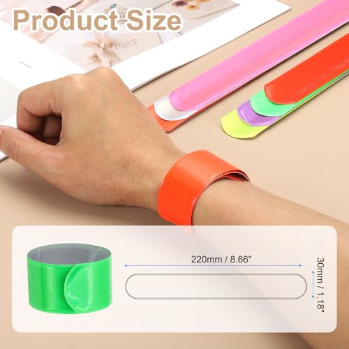 PATIKIL 22cm/8.7in Reflective Bands, 12pcs Reflective Arm Bands Straps Wrist Reflective Running Gear Safety Reflective Straps Bracelets High Visibility for Night Walking Bicycle - color: Green