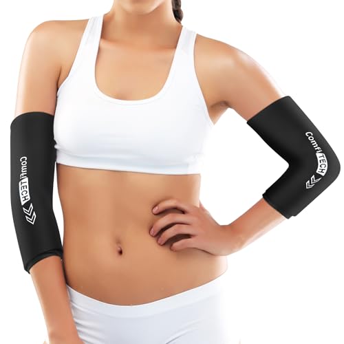 ComfiTECH Elbow Ice Pack Wrap for Arm & Knee, Flexible Ice Sleeve, M, 2P - size: M-Standard