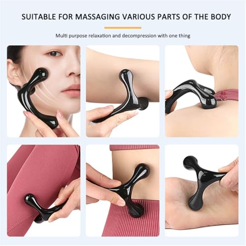 3 Point Hand Held Massage Tool, 2 Pcs Manual Trigger Point Massage Tools Deep Muscle Tissue Manual Massager, Handheld Palm Pressure Point Body Massager for Neck Shoulder Back Leg Muscle Pain Relief