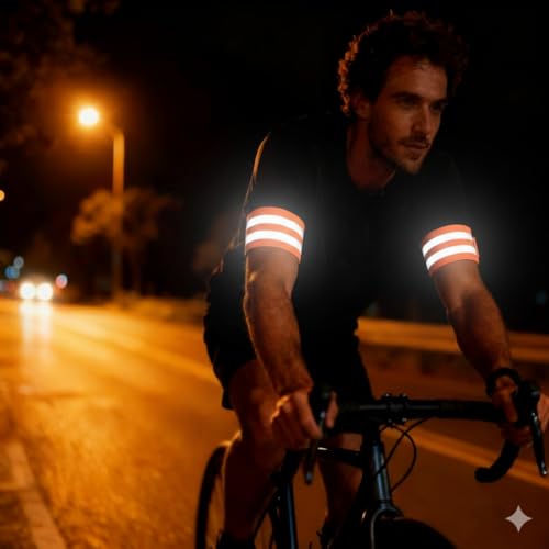 Reflective Running Gear 2 Sets, 10 Pcs Reflective Sash and Armbands for Walking at Night, High Visibility Safety Vest Alternative for Runners, Cycling, Dog Walking - 2 Sashes, 4 Bands, 4 Keychains