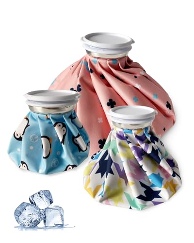 Ice Pack Bags for Injuries Reusable 3 Packs, Cold Pack Water Bag Hot Bag for Pain Relief, Leak-Proof Elastic Ice Bag, Size 6 9 11“ - style: Set 1