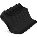 Busy Socks No Show Thin Merino Wool Blend Running Socks with Non-Slip Grips - color: 6 Pairs Black1, size: Small-Medium