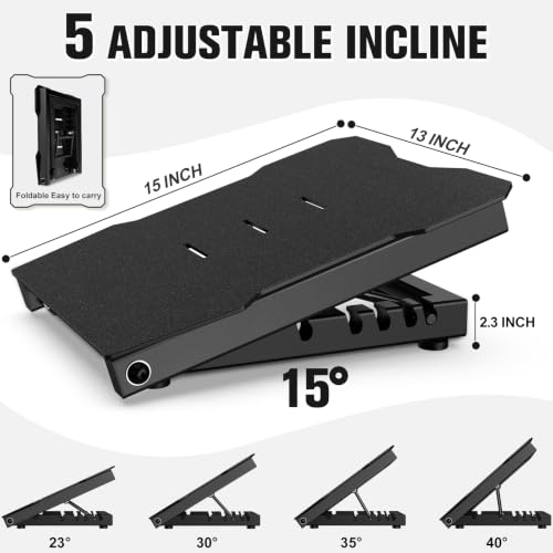 Steel Slant Board Calf Stretcher, 600 Lbs Weight Capacity, Black - color: Black